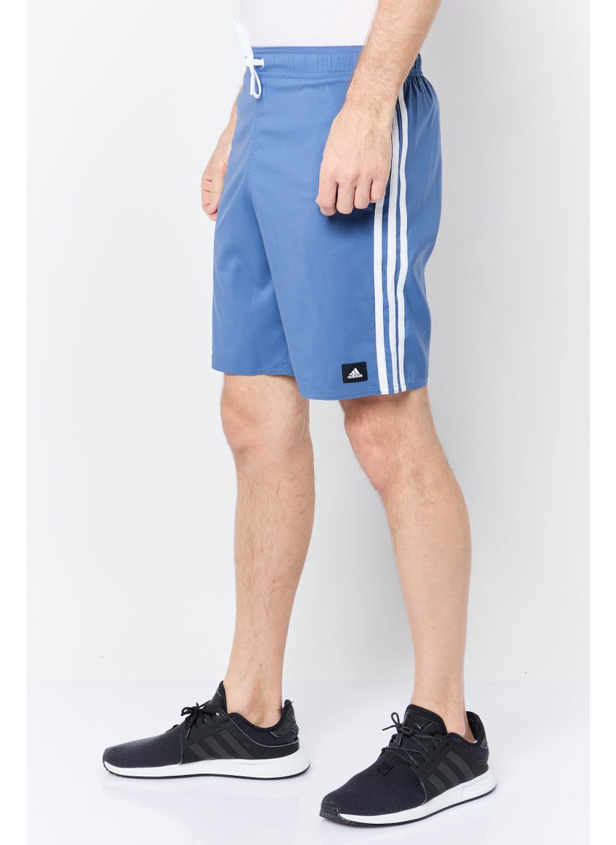 Men Sportswear Fit Brand Logo Board Shorts, Slate Blue