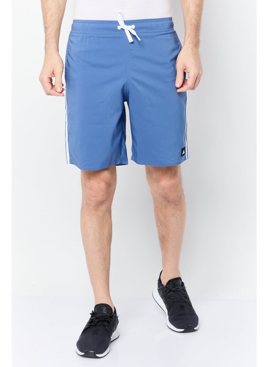 Men Sportswear Fit Brand Logo Board Shorts, Slate Blue