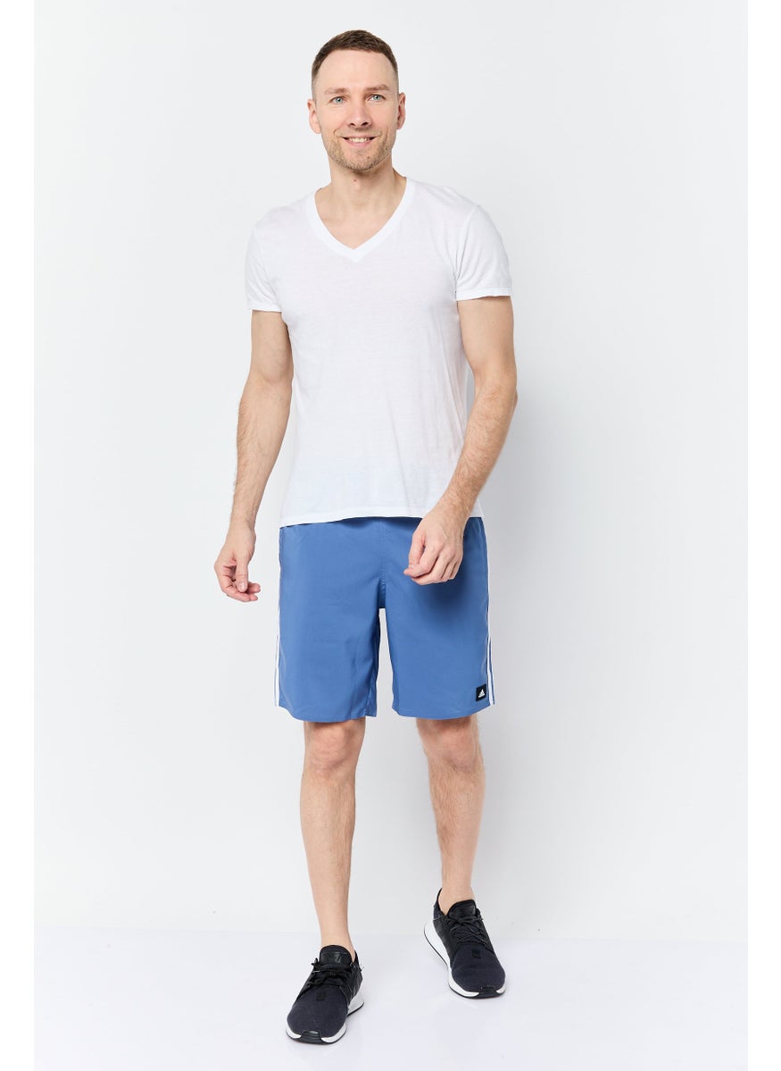 Men Sportswear Fit Brand Logo Board Shorts, Slate Blue