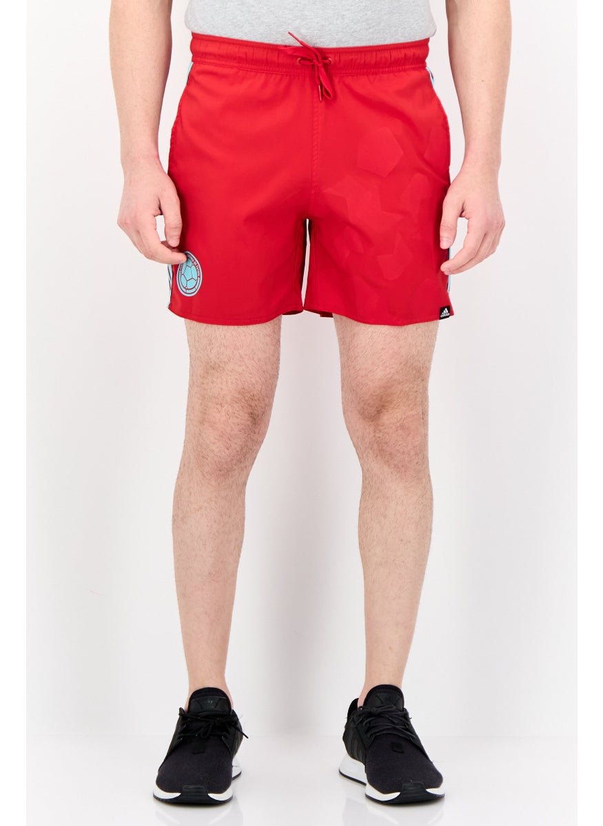 Men Brand Logo Swim Shorts, Red