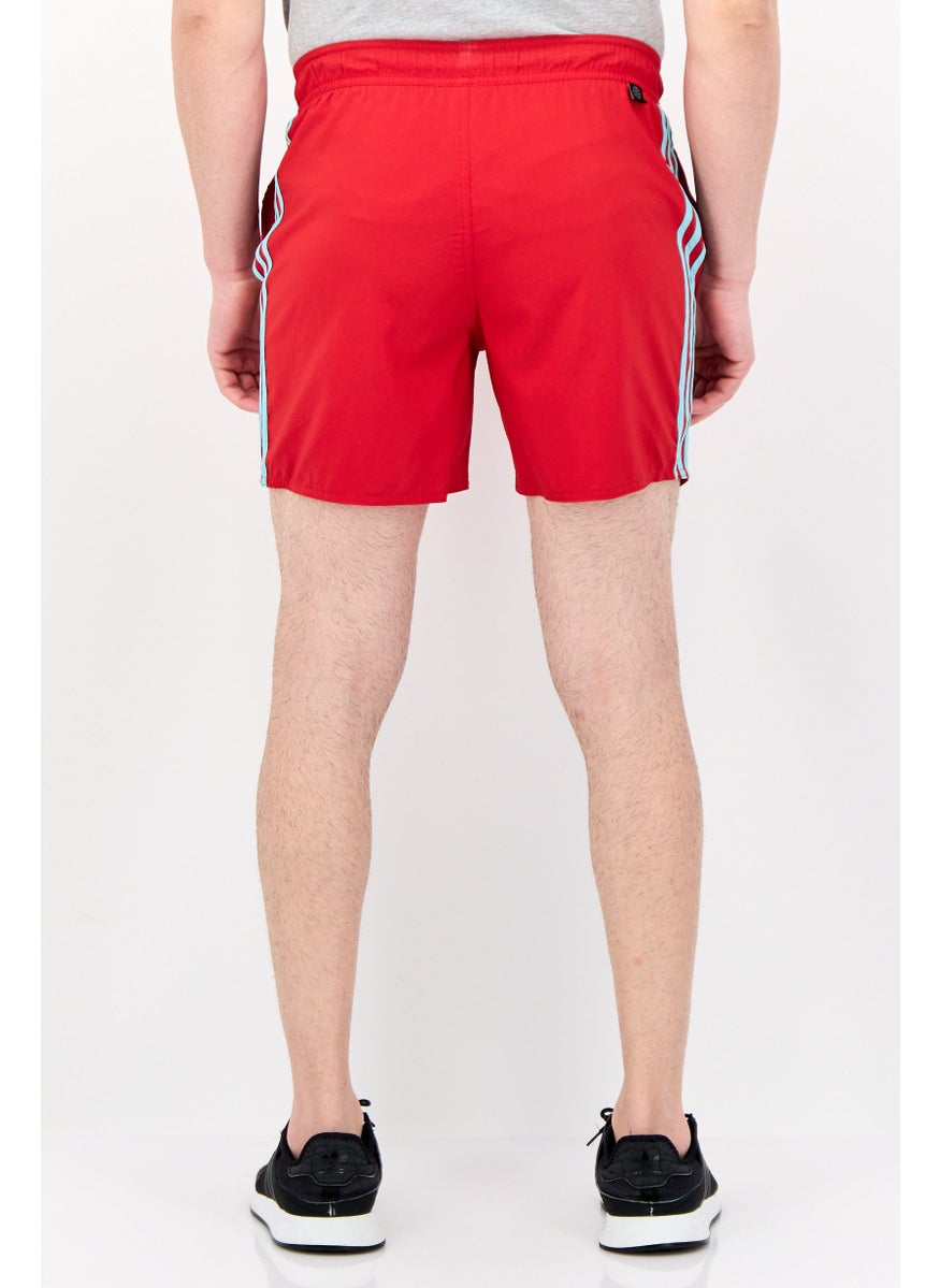 Men Brand Logo Swim Shorts, Red