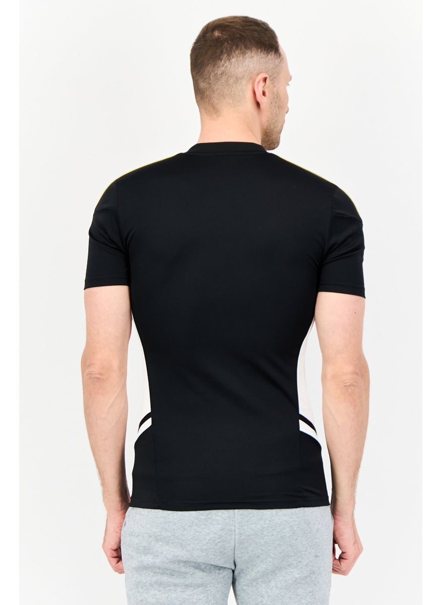 Men Sportswear Fit Short Sleeves Outdoor Jersey, Black