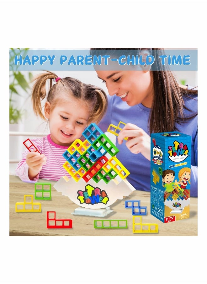 Stacking Blocks Tetris Balance Game - Board Games for Kids & Adults Tetra Tower Balancing Stacking Toys Building Blocks Perfect for Family Games Parties Travel