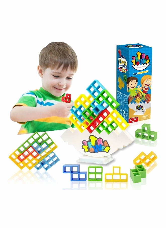 Stacking Blocks Tetris Balance Game - Board Games for Kids & Adults Tetra Tower Balancing Stacking Toys Building Blocks Perfect for Family Games Parties Travel