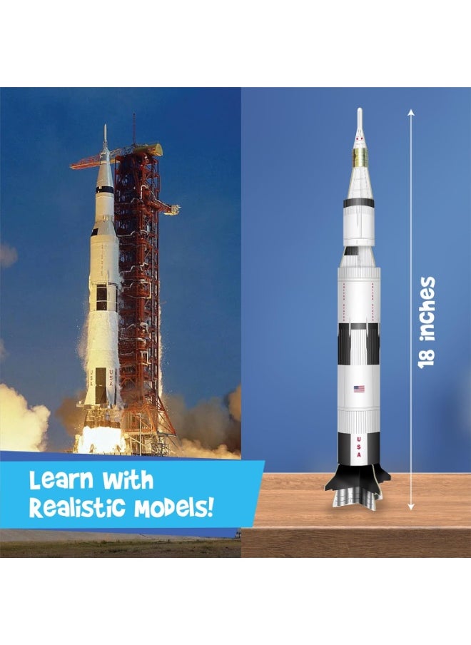 Man's Journey to Moon | Mission Apollo 11 | Rocket & Satellite Model Making Set | 3D Puzzle Toy for Kids | Astronaut & Space Kit | Birthday Gift for Girls & Boys