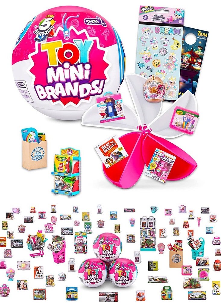 5 Surprise Toy Mini Brands，1 Collector's kit ，Real miniature toys by Zuru, Five times surprise ball, Mini blind box ball