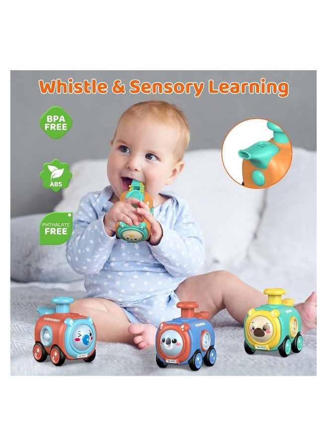 Press and Go Toy Cars Set - 4 Pack Animal Train Toys for Toddlers Aged 1-3 Years, Perfect Birthday Gift for Babies 12-18 Months, Ideal for Pre-Kindergarten and Preschool Play.