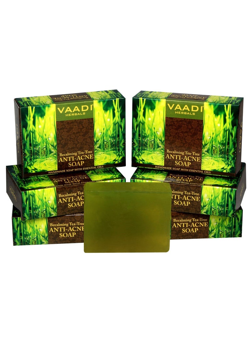 Vaadi Herbals Becalming Tea Tree Soap Anti Acne Therapy, 75g x 6