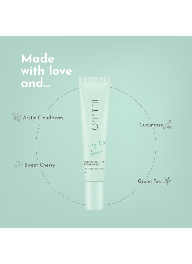 Under Eye Cream for Dark Circles | Enriched with Arctic Cloudberry (Natural Vitamin C) For Skin Brightening; Cucumber & Green Tea For Puffiness & Wrinkles Reduction - Gel Based (15ml)