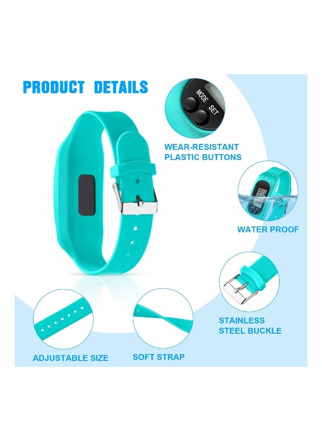 Silicone Fitness Tracker Watch 3 Pcs Walking Running Pedometer Calorie Burning and Step Counting Bracelet Steps Pedometer Watch for Walking Men Women Kids