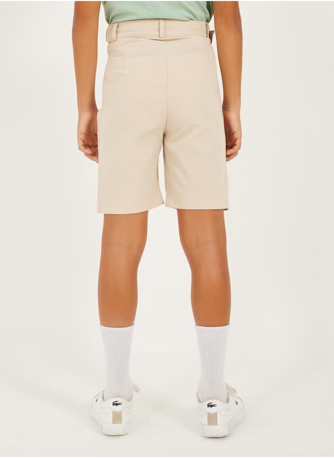 Regular Fit Belted Shorts
