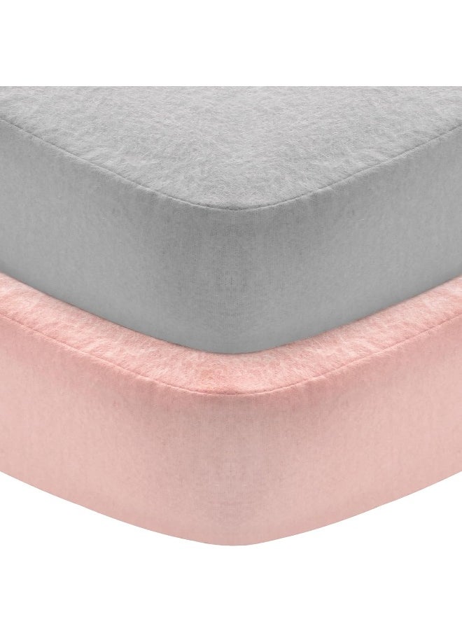 Moonsea Flannel Crib Sheet 2 Pack, 100% Cotton Flannel Crib Sheet, Heavenly Soft Fitted Crib Sheet for Standard Crib (28