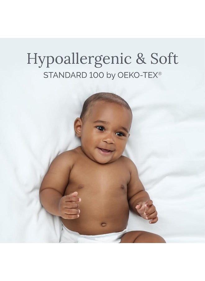 Natemia Fitted Crib Sheet - 100% Organic Cotton - 28 X 52 for Standard Crib and Toddler Mattresses - Silky Soft and Hypoallergenic - Sage
