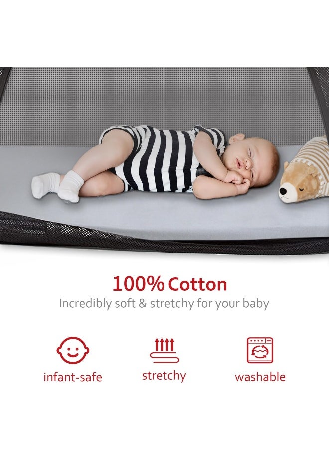 Moonsea 100% Organic Cotton Travel Crib Sheet Fits Guava Lotus Crib, Ultra Soft Breathable Sheet, Unisex, Boys & Girls (42