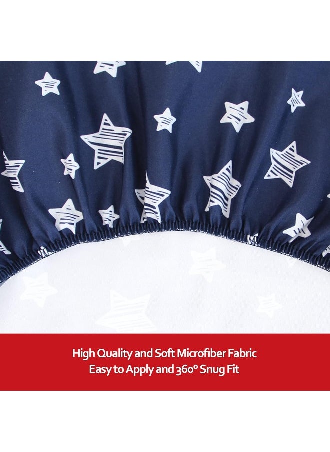 Moonsea Crib Sheets for Boys or Girls 2 Pack, Fitted Crib Sheet for Standard Size Crib and Toddler Mattresses, Soft and Breathable Material, Grey & Navy