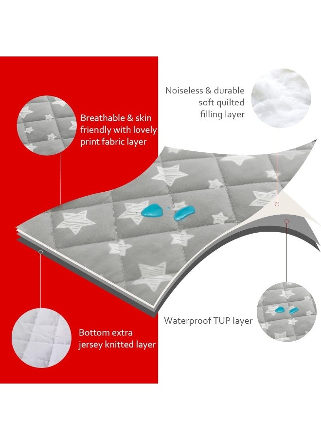 Moonsea Crib Mattress Protector Waterproof 2 Pack Quilted Crib Mattress Pad Cover, Extra Soft Breathable Toddler Mattress Pad Cover - 28” x 52”