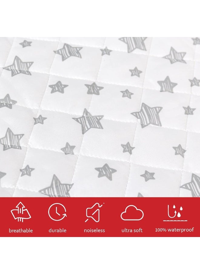 Moonsea Crib Mattress Protector Waterproof 2 Pack Quilted Crib Mattress Pad Cover, Extra Soft Breathable Toddler Mattress Pad Cover - 28” x 52”