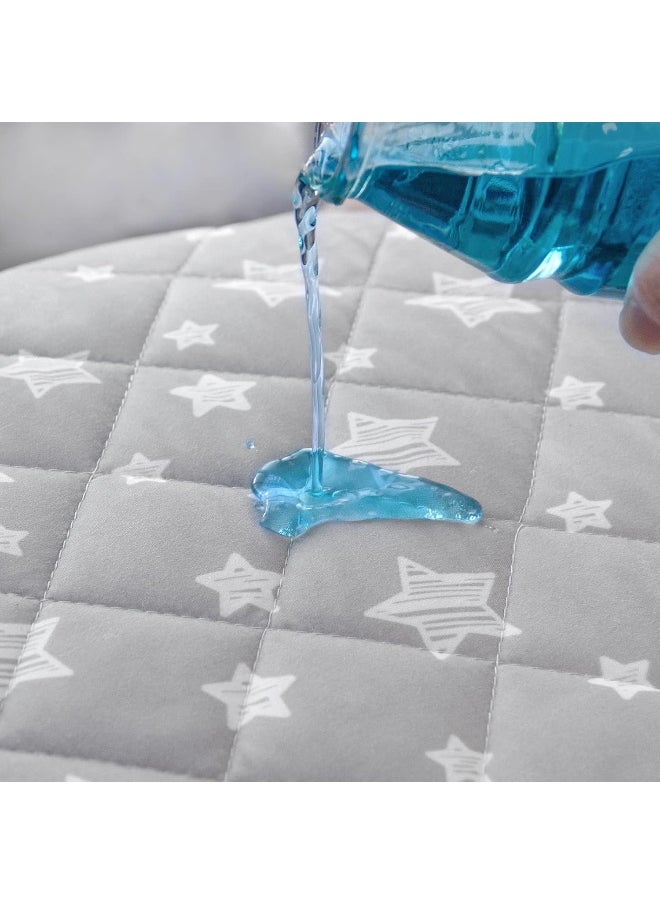 Moonsea Crib Mattress Protector Waterproof 2 Pack Quilted Crib Mattress Pad Cover, Extra Soft Breathable Toddler Mattress Pad Cover - 28” x 52”