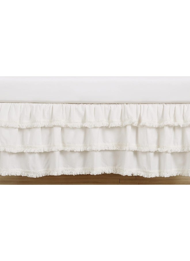 Sweet Jojo Designs Ivory Boho Bohemian Girl Baby Nursery Crib Bed Skirt Dust Ruffle