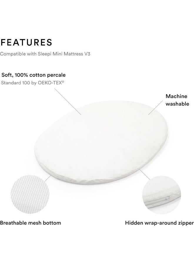 Stokke Sleepi Mini Fitted Sheet, White