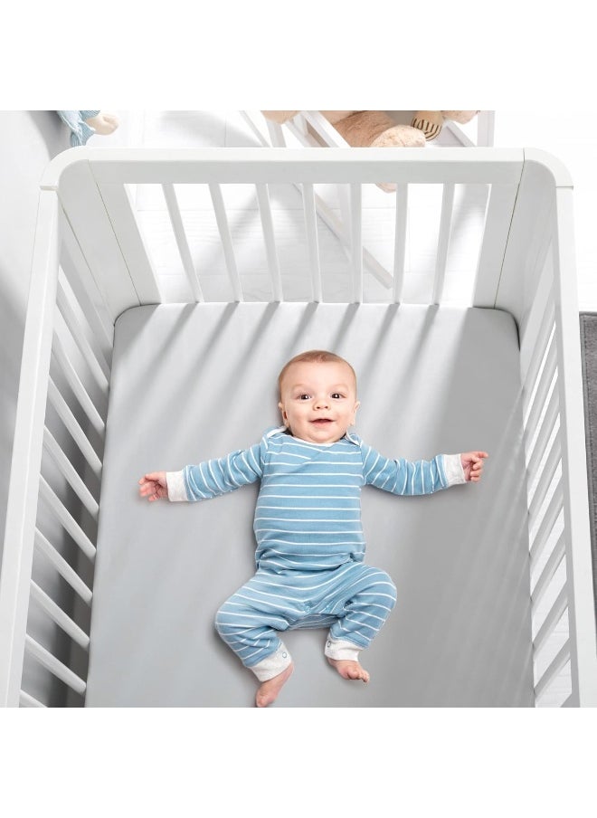 TILLYOU Fitted Crib Sheet Set 2 Pack - Super Soft Toddler Bed Sheets for Standard Crib and Toddler Mattresses, 28