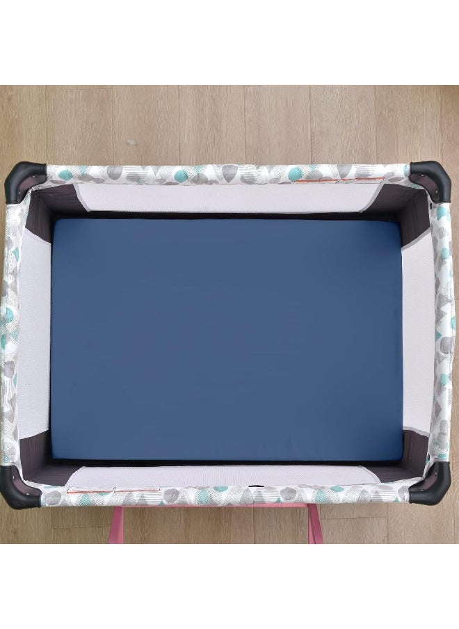 David's Kids 3 Pack Mini Crib Sheets, Ultra Soft Silky Comfy Pack N Play Sheets for Boys Girls Neutral，Universal Fit for Pack N Play, Playard and Mini Crib Mattresses, White & Light Grey & Navy Blue