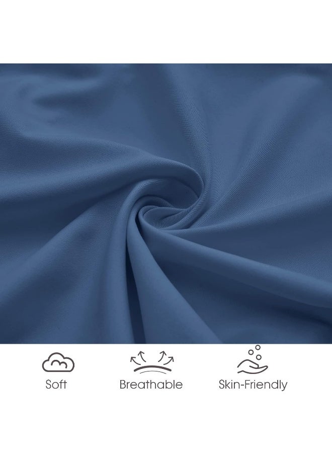 David's Kids 3 Pack Mini Crib Sheets, Ultra Soft Silky Comfy Pack N Play Sheets for Boys Girls Neutral，Universal Fit for Pack N Play, Playard and Mini Crib Mattresses, White & Light Grey & Navy Blue