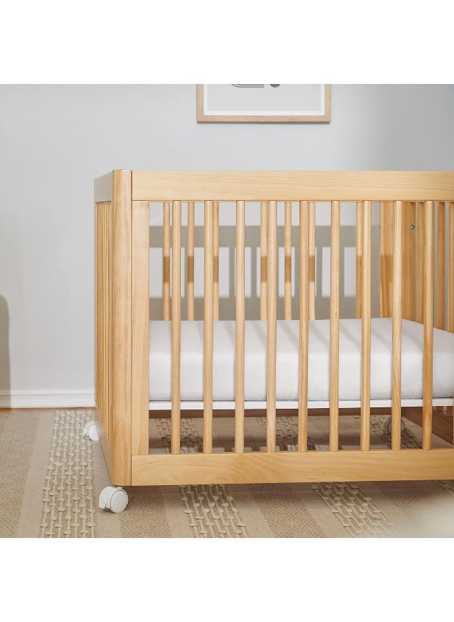 babyletto 100% Organic Cotton All-Stages Midi Crib Sheet, GOTS-Certified, Fitted 360°, Ultra-Soft and Breathable Muslin - Plain White