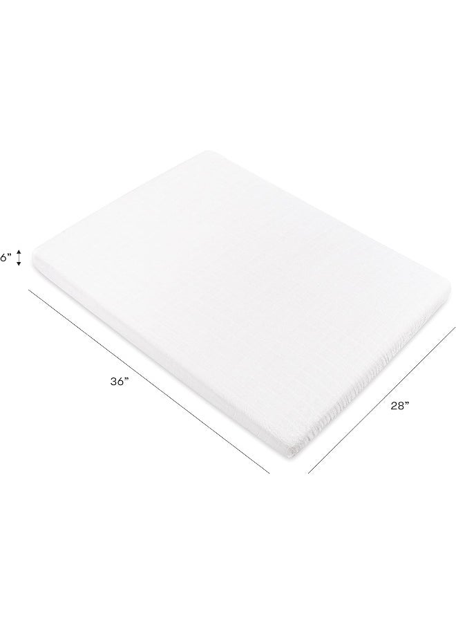 babyletto 100% Organic Cotton All-Stages Midi Crib Sheet, GOTS-Certified, Fitted 360°, Ultra-Soft and Breathable Muslin - Plain White
