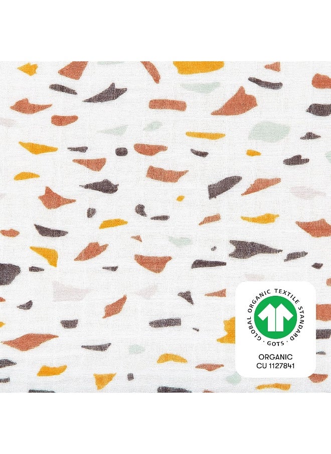 Babyletto 100% Organic Cotton Crib Sheet, GOTS-Certified, Fitted 360°, Ultra-Soft and Breathable Muslin - Terrazzo