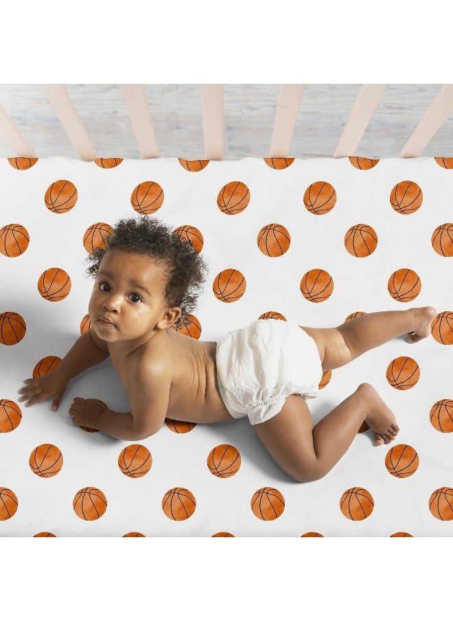 Sweet Jojo Designs Sports Theme Boy Baby Fitted Crib Sheet Set Infant Newborn Nursery Toddler Bed Room Standard Mattress 3p Football Basketball Soccer Watercolor Vintage Sport Themed Balls