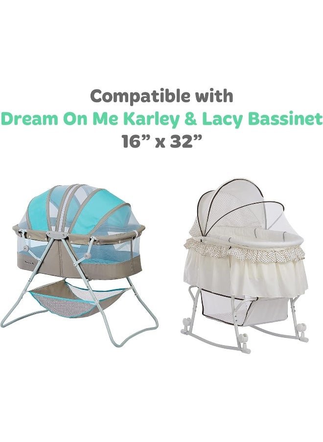 Joey + Joan Bassinet Sheets for Dream on Me Karley and Lacy Portable Oval Bassinet – Snuggly Soft 100% Jersey Cotton Fitted Sheets – 2 Pack – Grey