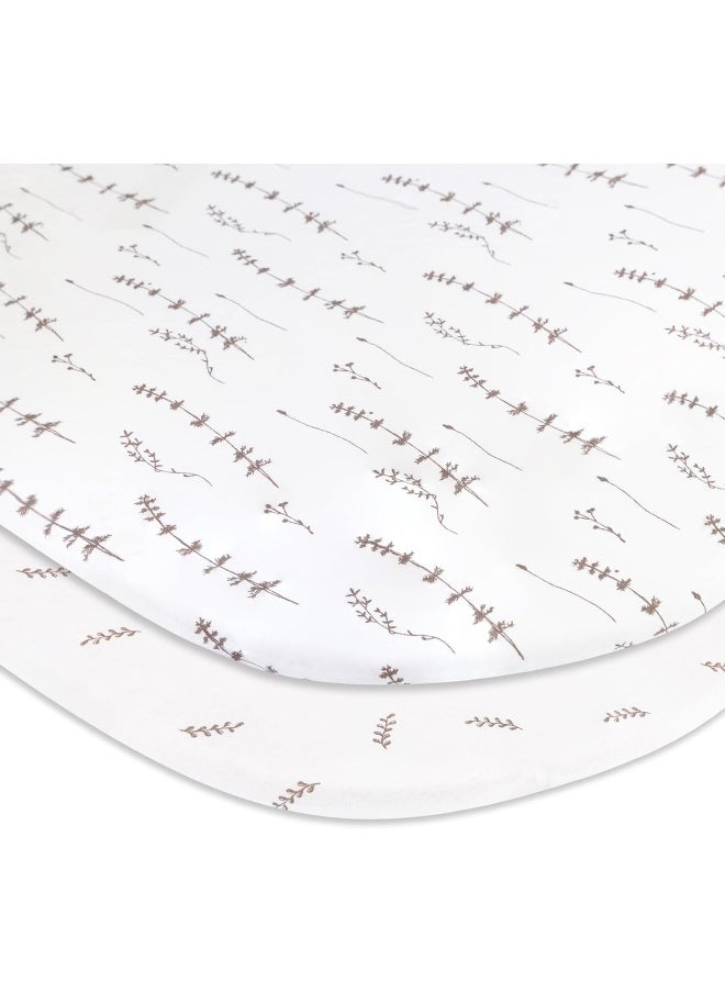 Ely's & Co. Bassinet Sheet Set 2 Pack - Baby Bassinet Sheets with 100% Jersey Cotton - Bassinet Sheets for Baby Girl and Boy
