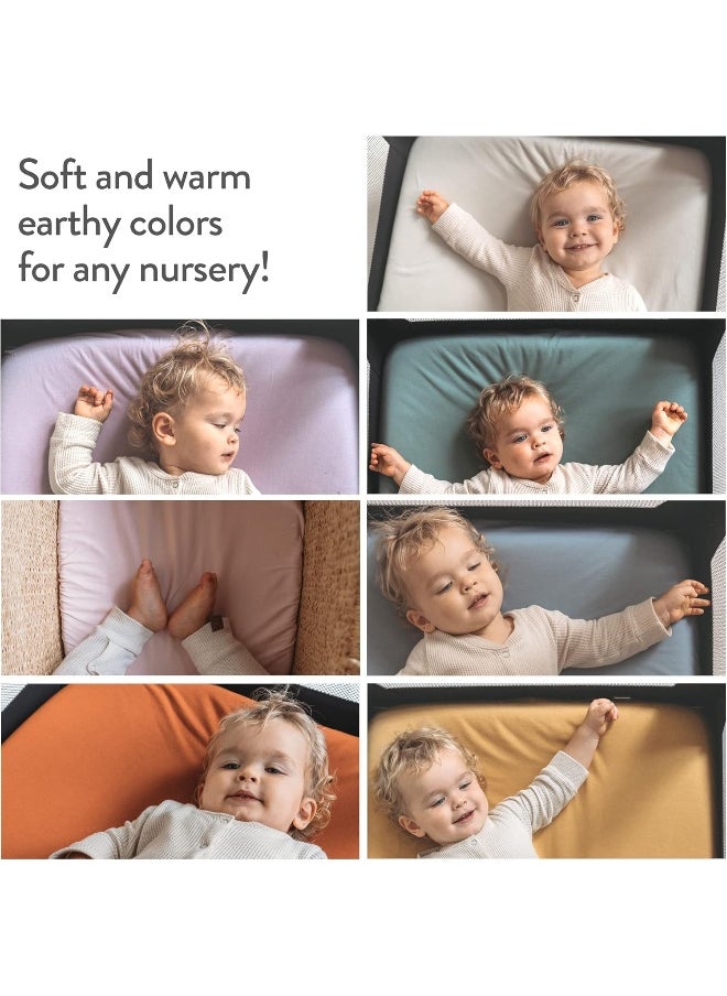 Joey + Joan Bedside Sleeper Bassinet Fitted Sheets 33x20 for Maxi COSI Iora, Koola Baby, Baby Joy, Angelbliss, Kidsclub Bedside Bassinet – 100% Jersey Cotton – Light Dark Grey – 2 Pack
