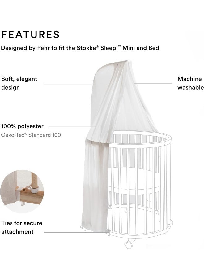 Stokke Sleepi Canopy by Pehr V3, Grey - Compatible with Sleepi Drape Rod V3 - Available in Numerous Colors - Oeko-Tex Standard 100