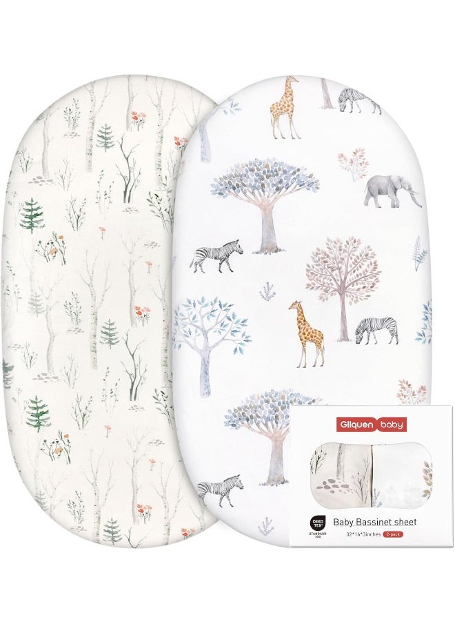 GLLQUEN BABY Bassinet Crib Sheets Set