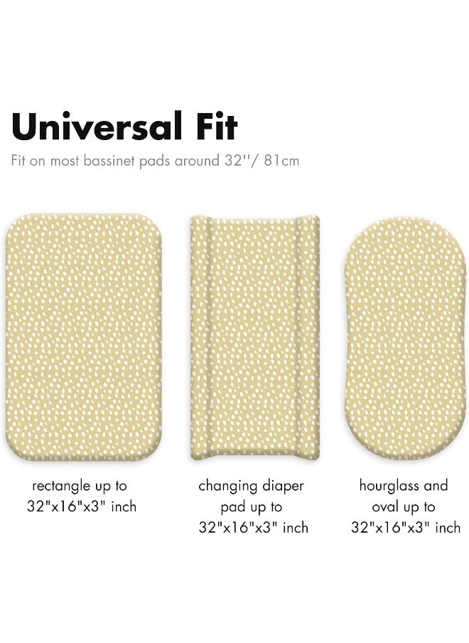 Bassinet Crib Sheets Set, Breathable Cozy Fitted Mattress Sheet, Elastic Travel Crib Fashionable Floral Pattern, Standard Cradle Safe Sheets for Baby Boy Girls 32