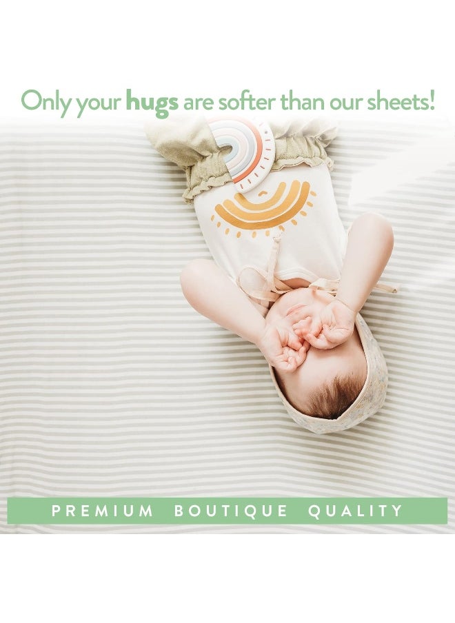 Joey + Joan Bassinet Sheets for MiClassic 2in1 Stationary&Rock Bassinet | Heavenly Soft 100% Cotton Jersey Knit Fitted Bassinet Sheet Set 2 Pack