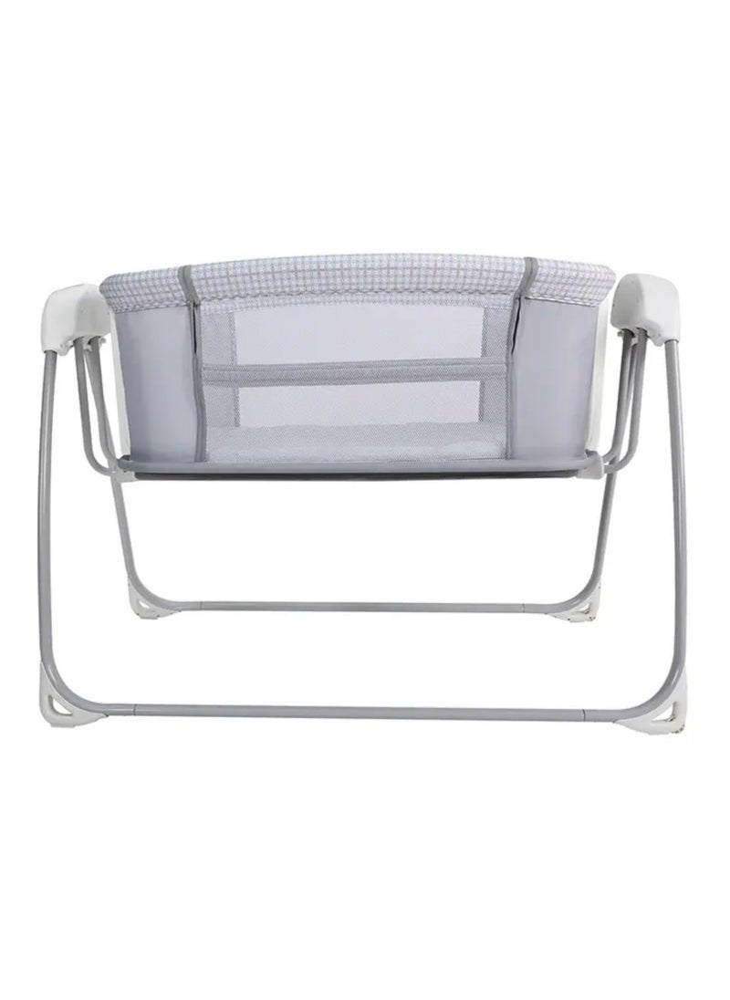 Portable Baby Bedside Crib, 3-in-1 Adjustable Height Bassinet with Canopy, Foldable Swing Bed