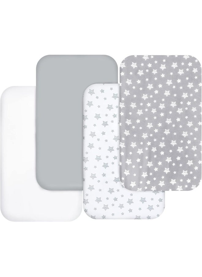 Moonsea Bassinet Sheets for Baby Boys Girls 4 Pack(33