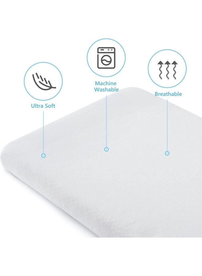 TILLYOU Baby Bassinet Sheets for Girls Boys, Fit for Hourglass Oval Rectangle Bassinet Mattress Sheets, 33”X16”, 2 Pack Elephant & Cloud Gray