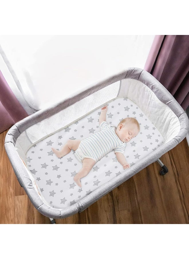 Moonsea Waterproof Bassinet Sheets 2 Pack, Compatible with RONBEI & Koola Baby & Baby Joy Bassinet, 33