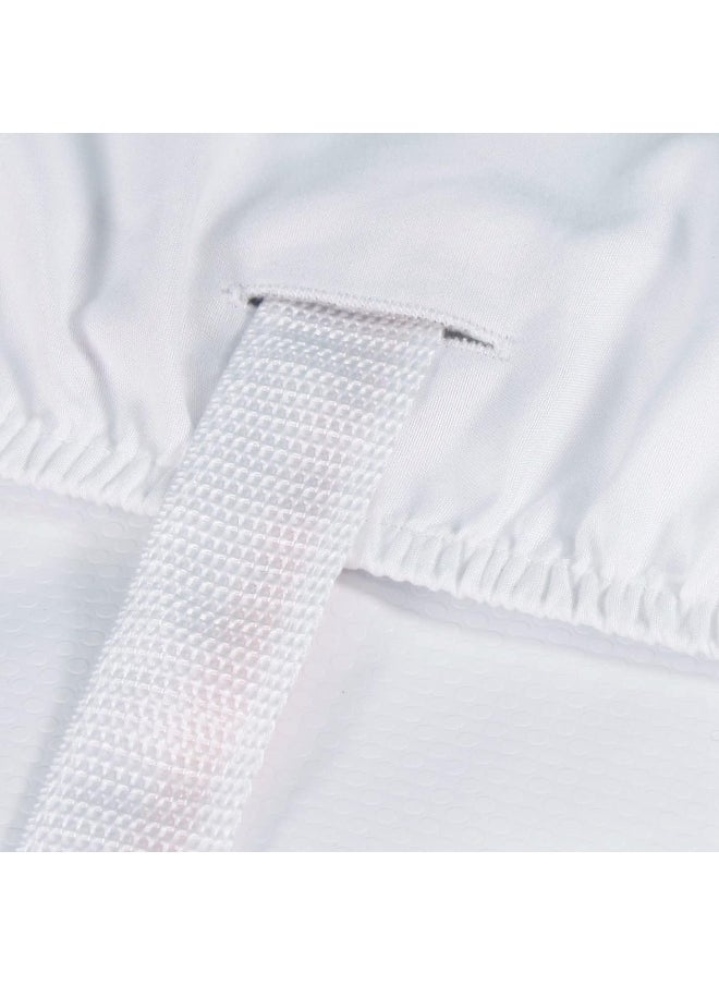 CaSaJa White Diaper Changing Pad Cover with Strap Holes Set of 3, Snug Fit 4-Sided Contoured Changing Table Pad 16x31 16x32, Fitted Change Pad Sheet Neutral, 100% Silky Soft Microfiber