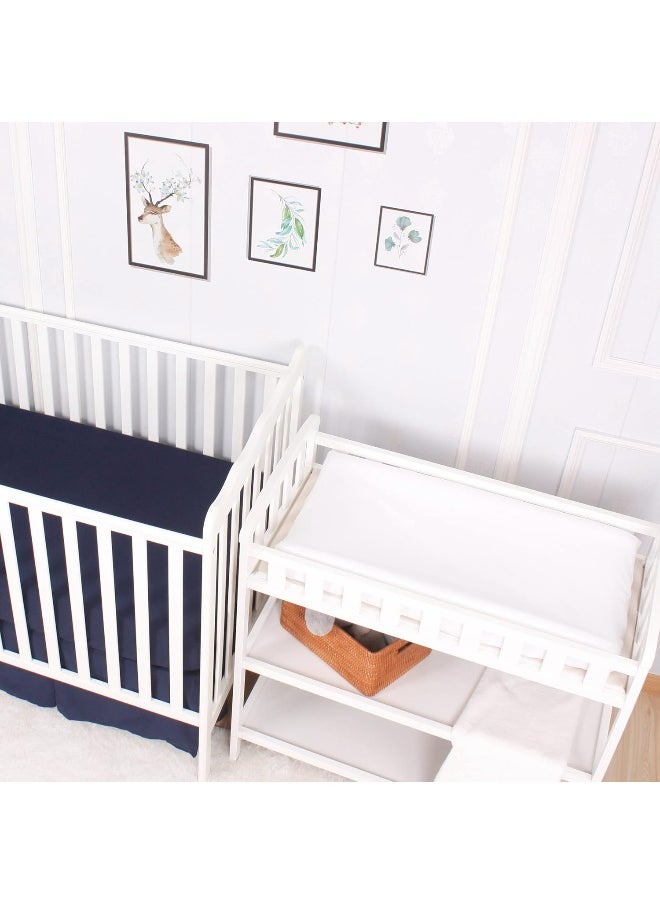 CaSaJa White Diaper Changing Pad Cover with Strap Holes Set of 3, Snug Fit 4-Sided Contoured Changing Table Pad 16x31 16x32, Fitted Change Pad Sheet Neutral, 100% Silky Soft Microfiber