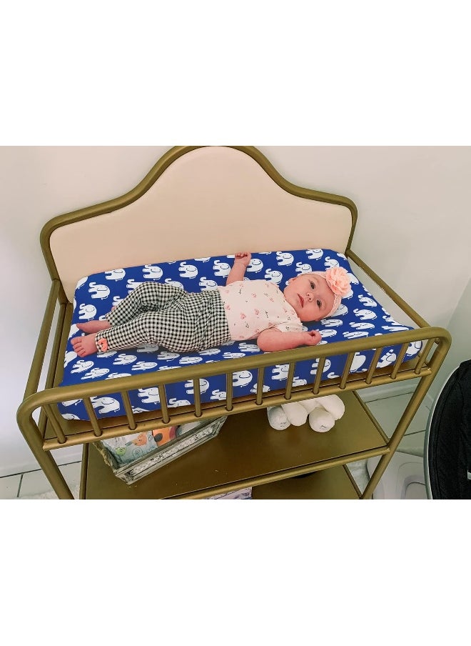 BaeBae Goods Changing Pad Cover | Navy Elephants