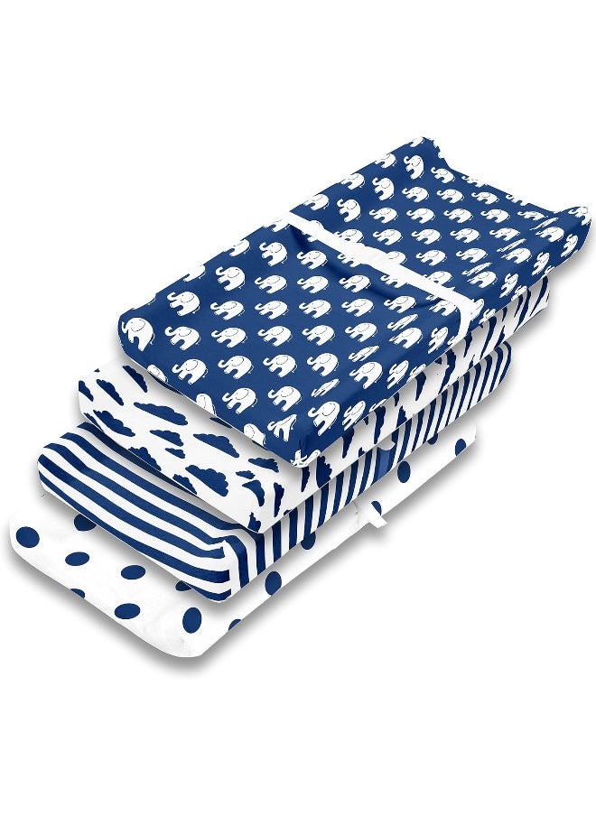 BaeBae Goods Changing Pad Cover | Navy Elephants