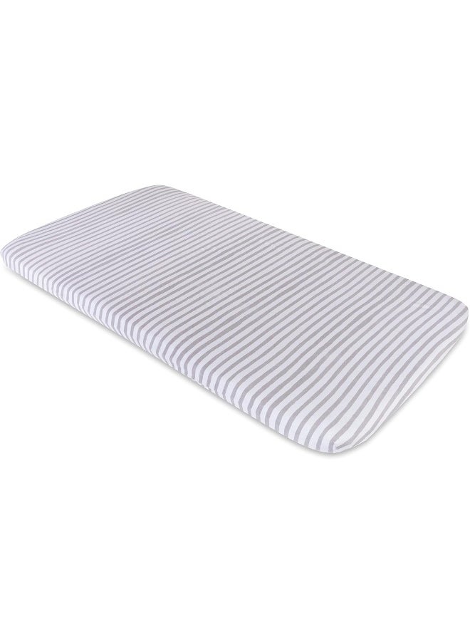 Ely's & Co. Patent Pending Waterproof Changing Pad Cover Set | Cradle Sheet Set, no Need for Changing Pad Liner Taupe Splash & Stripe 2 Pack