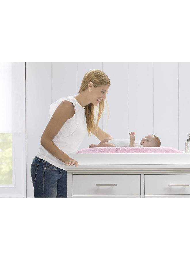 Delta Children Serta Perfect Sleeper Contoured Changing Pad with Plush Cover, Pink