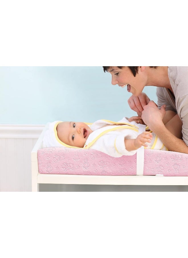 Delta Children Serta Perfect Sleeper Contoured Changing Pad with Plush Cover, Pink