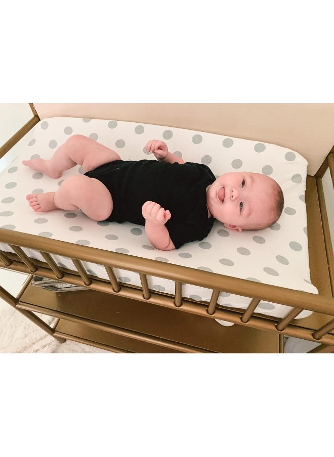 Changing Pad Cover – Premium Baby Changing Pad Covers 4 Pack – Boy or Girl Changing Pad Cover – Pure Jersey Knit Machine Washable Grey and White Changing Table Cover – Diaper Changing Pad Cover Sheets
